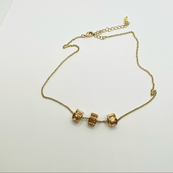 Jewelry Set Earrings Necklace Peach Crystals - Picture 9 of 12